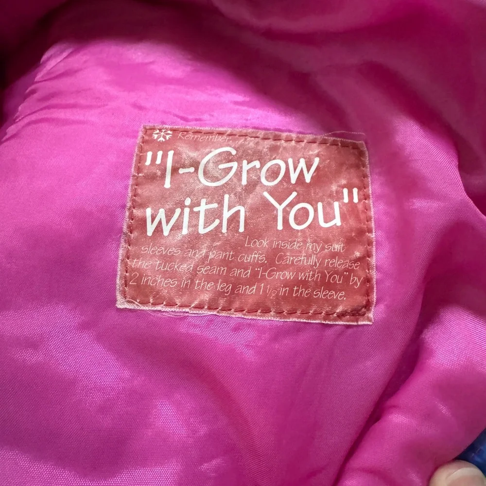 Vintage 90's Obermeyer Snow Suit 3 Pink Blue Floral Maui I-Grow One Piece Ski